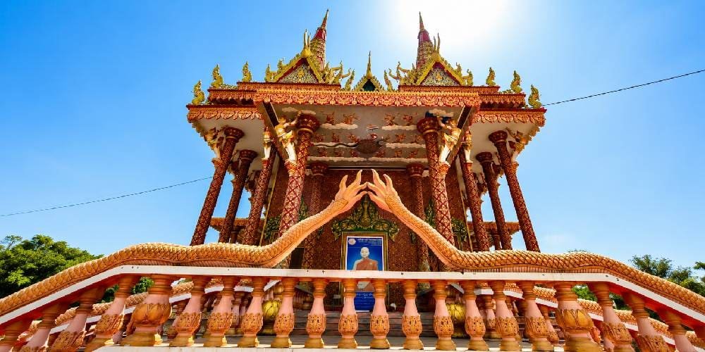 the Royal Thai Buddhist Monastery with traditional Thai architecture in Nepal.
