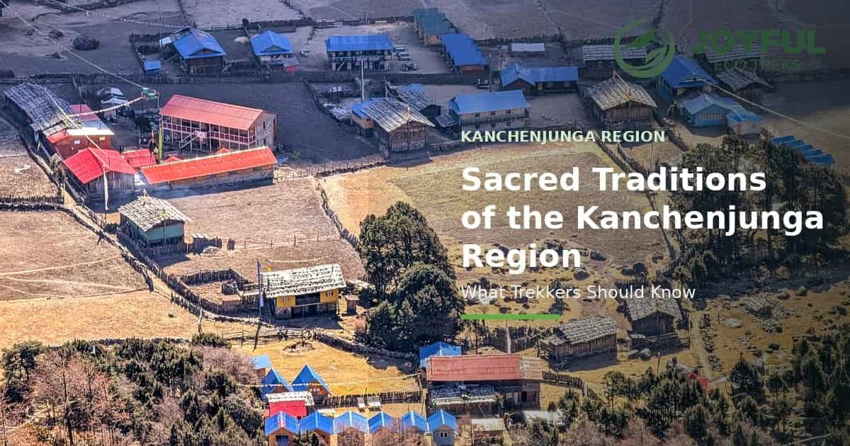 Sacred Traditions of the Kanchenjunga Region featured image showing a traditional village and mountain landscape in eastern Nepal.